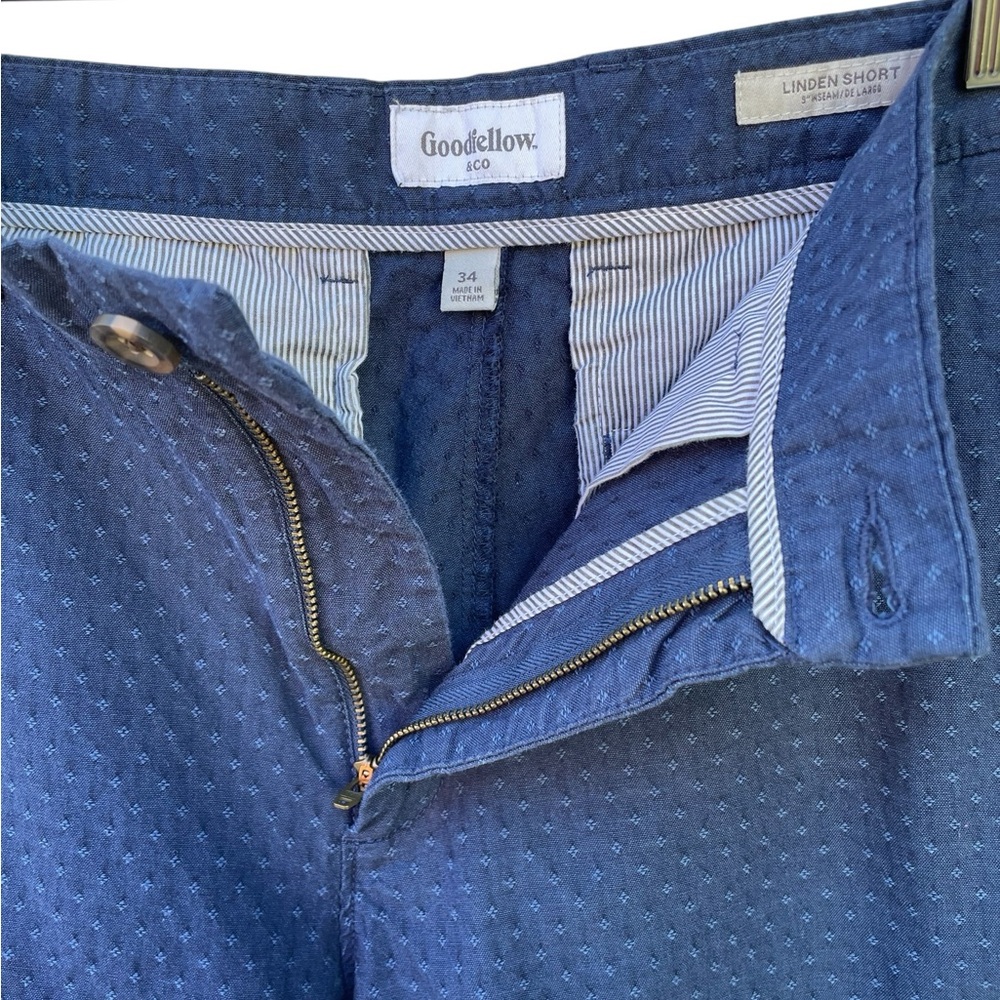 Goodfellow & Co Blue LINDEN Flat Front Chino Shorts Size 34 - Picture 4 of 10